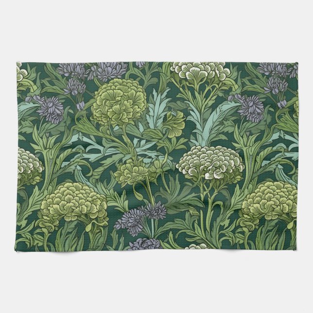 Seamless William Morris style floral pattern Geschirrtuch (Horizontal)