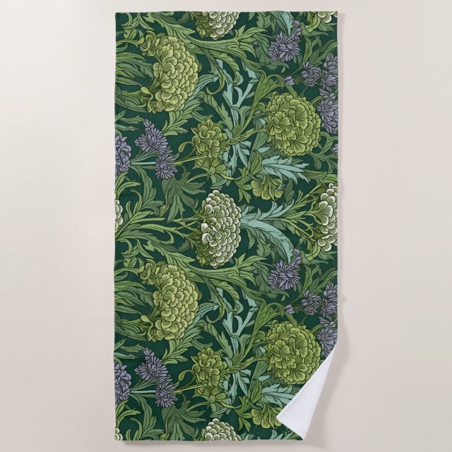 Seamless William Morris style floral pattern Strandtuch (Vorderseite)