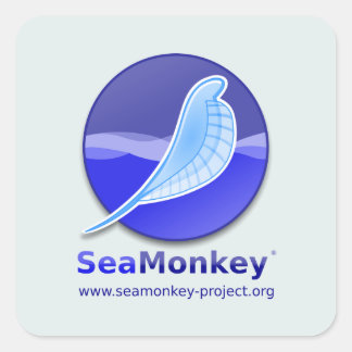 SeaMonkey-Projekt - Vertikales Logo Quadratischer Aufkleber