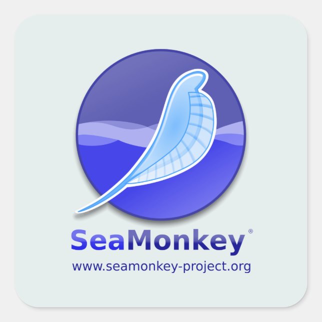 SeaMonkey-Projekt - Vertikales Logo Quadratischer Aufkleber (Vorderseite)