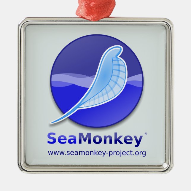 SeaMonkey Projekt - vertikales Logo Silbernes Ornament (Vorne)