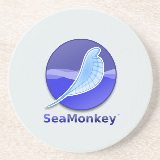 SeaMonkey Text-Logo Sandstein Untersetzer (Vorne)
