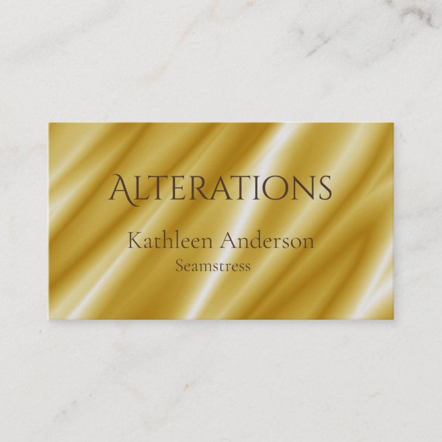 Seamress Alterations Gold Silk Visitenkarte (Vorderseite)