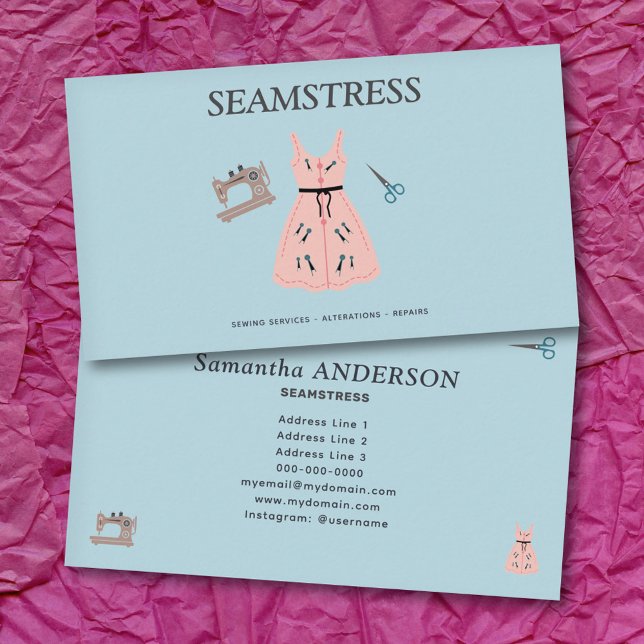 Seamstress & Alterations Services Visitenkarte (Seamstress & Alterations Services Business Card)