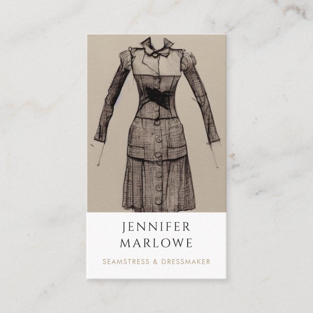 Seamstress Dressmaker Schneider Business Card Visitenkarte (Vorderseite)