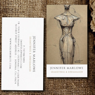 Seamstress Dressmaker Schneider Business Card Visitenkarte