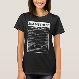 SEAMSTRESS Nutrition Facts Sarcastic Graphic T-Shirt