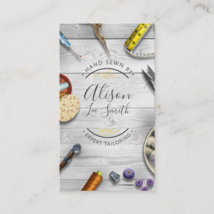 Seamstress- oder Schneider-Schreibtisch Handnähte Visitenkarte