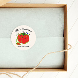 Seamstress Red Button Cushion Seamstress Classic R Runder Aufkleber