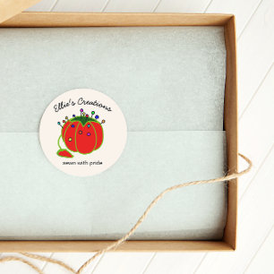 Seamstress Red Button Cushion Seamstress Classic R Runder Aufkleber