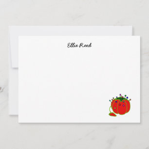 Seamstress Red Button Cushion Seamstress Mitteilungskarte