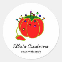 Seamstress Red Button Cushion Seamstress Runder Aufkleber