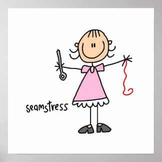 Seamstress-Strichmännchen Poster