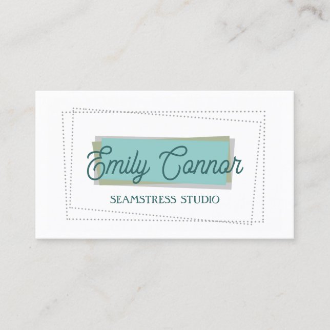 Seamstress Studio Graphic Design Business Card Visitenkarte (Vorderseite)