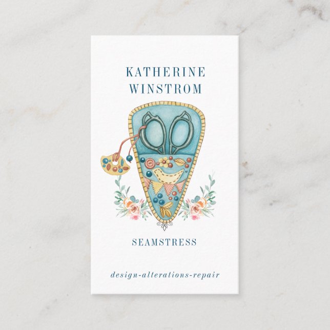Seamstress Tailor Business Card Visitenkarte (Vorderseite)