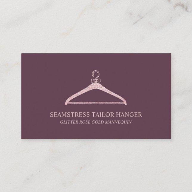 Seamstress Tailor Hanger Burgundy Visitenkarte (Vorderseite)