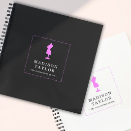 Seamstress Tailor | Rosa Mannequin-Logo Schwarz Notizbuch