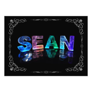 Sean - Der Name Sean in 3D-Leuchten (Foto) Fotodruck