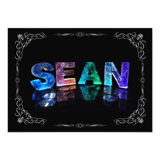 Sean - Der Name Sean in 3D-Leuchten (Foto) Fotodruck (Vorne)
