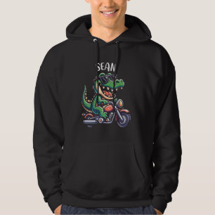 Sean Funny Alligator Motorrad Design für Boys Na Hoodie