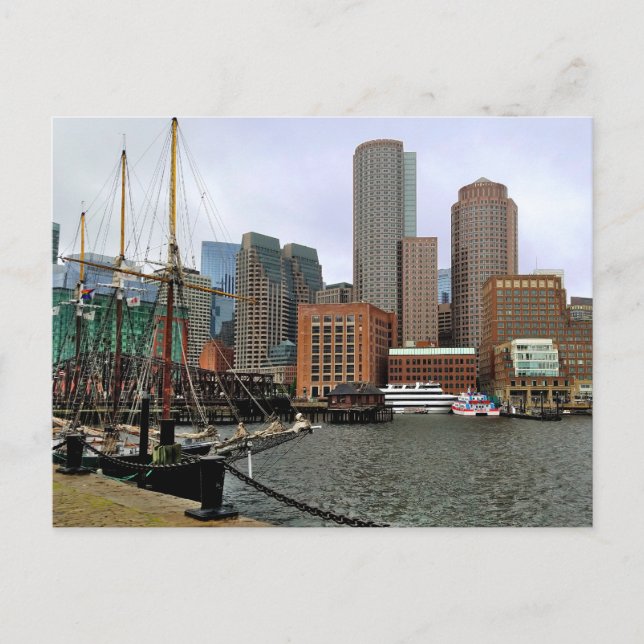 Seaport Boston Massachusetts Postcard Feiertagspostkarte (Vorderseite)