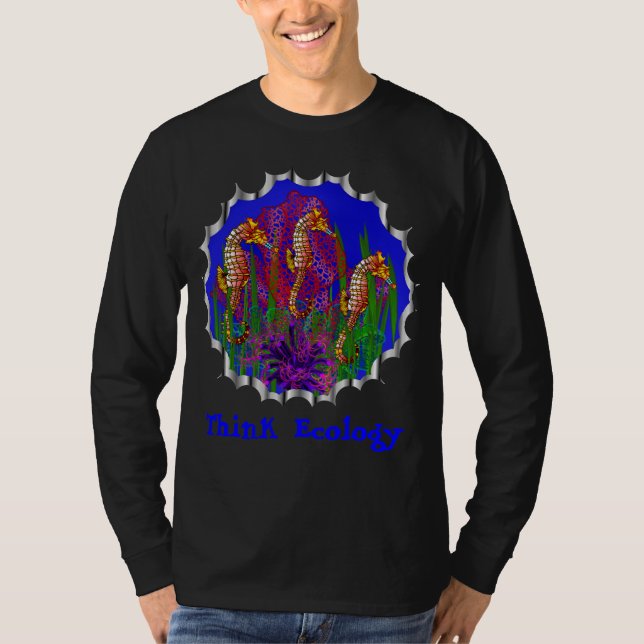 Seaquarium Shirt-Anemonen-Fan-korallenrote T-Shirt (Vorderseite)
