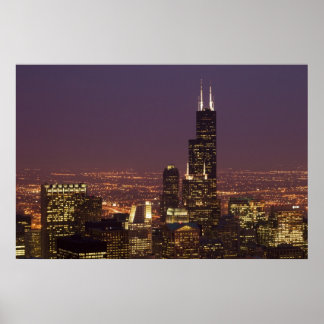 Sears Tower Abend Poster