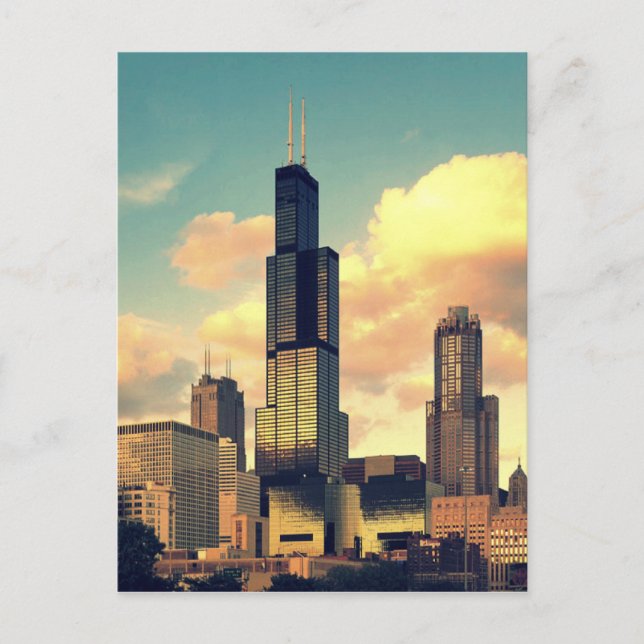 Sears Tower / Williams Tower Postcard - Sunset Postkarte (Vorderseite)