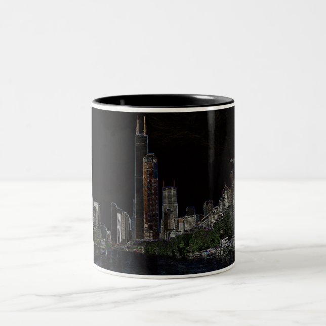 Sears- Towerneon-Tasse Zweifarbige Tasse (Mittel)