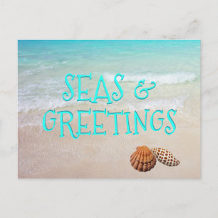 Seas and Greetings Beach Weihnachtskarte Feiertagspostkarte
