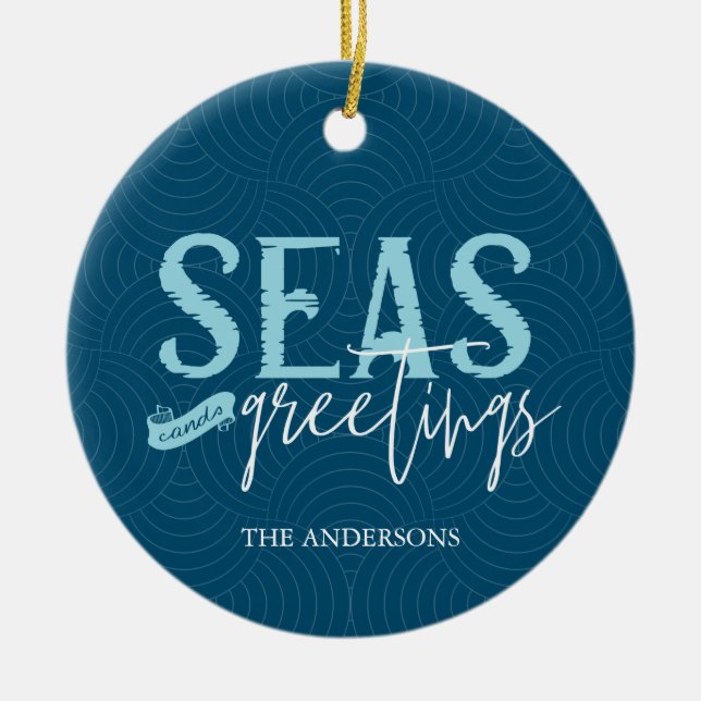 Seas and Greetings Foto Keramik Keramik Ornament (Vorne)