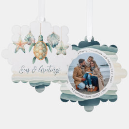 Seas and Greetings Foto Weihnachtsschmuck Ornament Karte