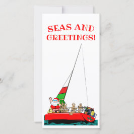 Seas and Greetings Nautical Christmas Card Feiertagskarte