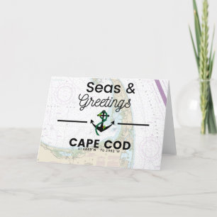 Seas & Greetings Chart - Cape Cod Feiertagskarte