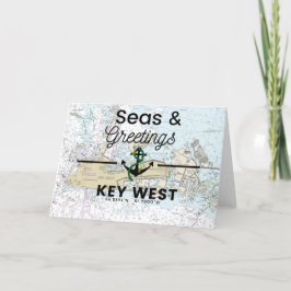 Seas & Greetings Chart - Key West Feiertagskarte