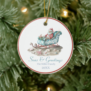 Seas & Greetings Chinoiserie Weihnachten Keramik Ornament