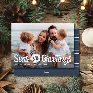 Seas & Greetings Family Foto Weihnachtskarte Feiertagskarte