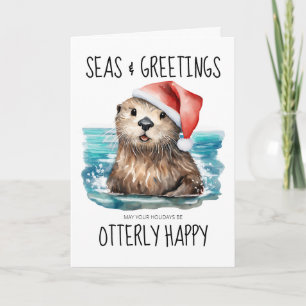 Seas & Greetings Otter Weihnachten an der Küste Karte