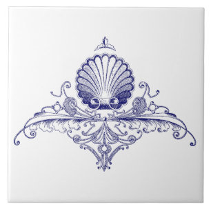 Seas hell Ornament Frieze Blue & White Fliese