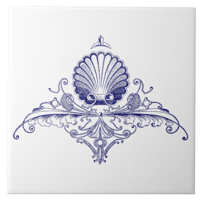 Seas hell Ornament Frieze Blue & White Fliese (Vorderseite)