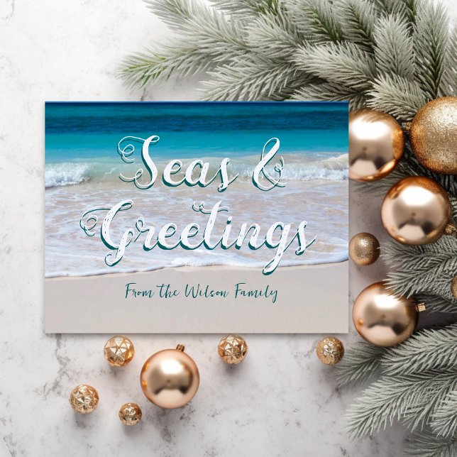 Seas n Greetings Beach Weihnachtskarte Postkarte (Von Creator hochgeladen)