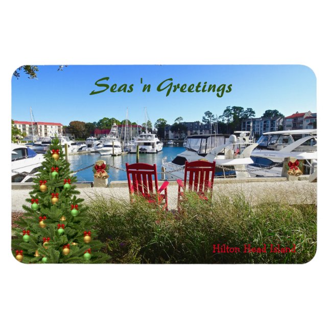 Seas 'n Greetings Hilton Head SC Hafen Stadt Magnet (Horizontal)