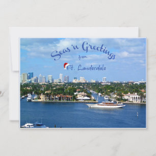 Seas n Greetings von Sunny Ft Lauderdale Florida Feiertagskarte
