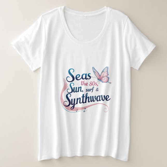 Seas the 80er - Butterfly Synthwave Dream T-Shirt (Design vorne)