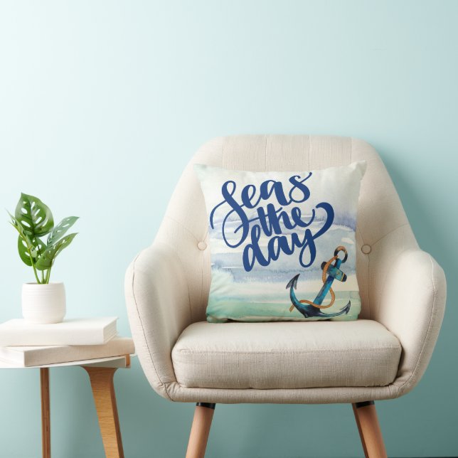 Seas the Day Anchor Pillow Kissen (Stuhl )