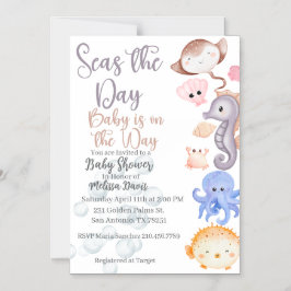 Seas the Day Baby Shower Invitation  Magneteinladung