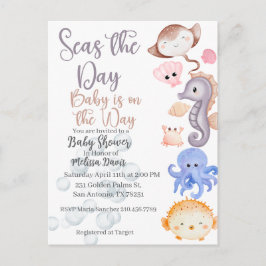 Seas the Day Baby Shower Invitation  Postkarte
