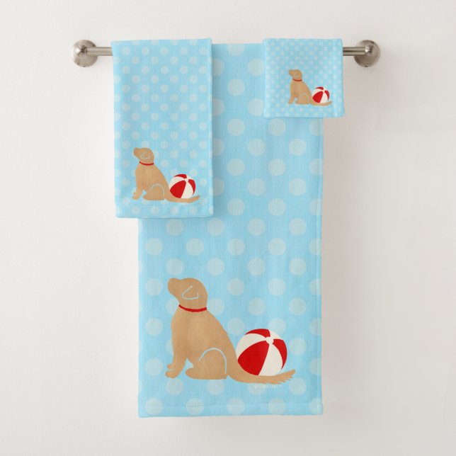 Seas the Day Beach Hunde Blue Towel Set (Insitu)