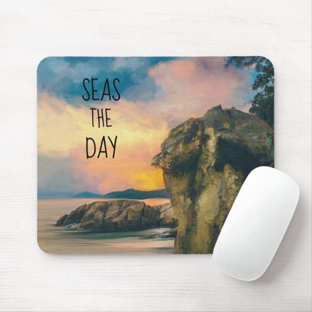 Seas the Day Inspiration Quote Mouse Pad Mousepad (Mit Mouse)
