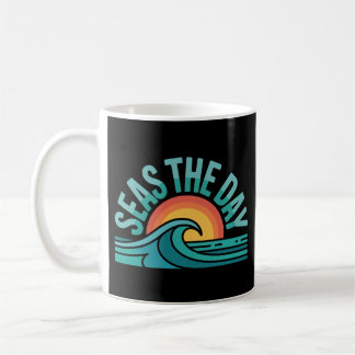 Seas the Day Motivierend Ocean Sunrise Kaffeetasse